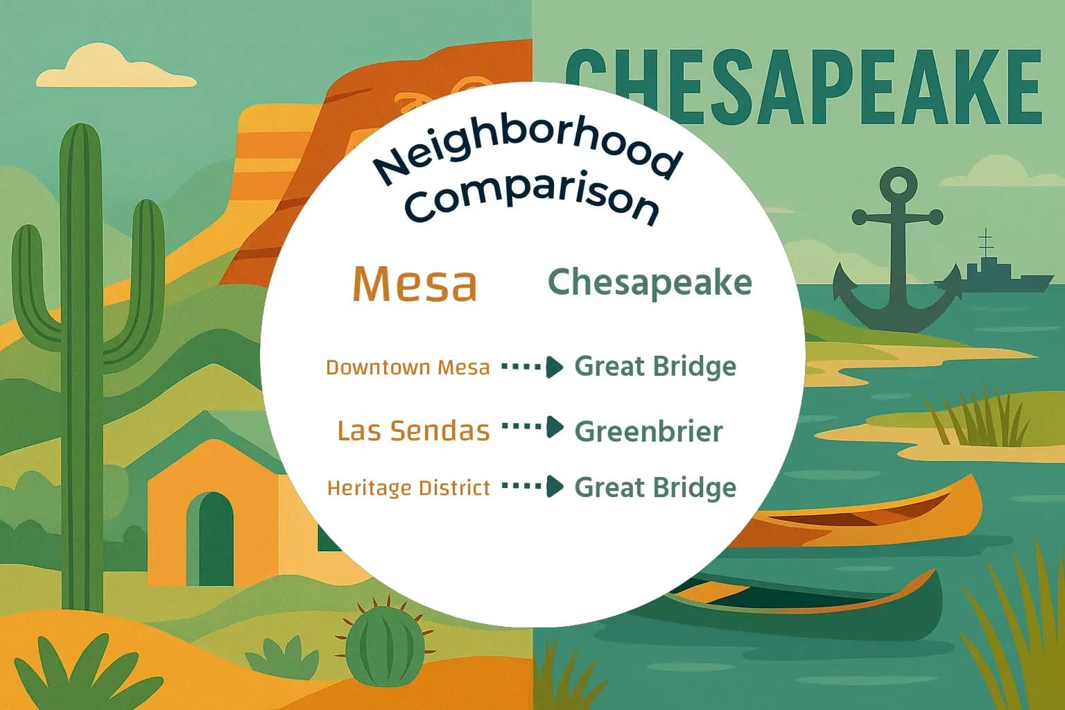 Mesa vs Chesapeake Neighborhood Comparison