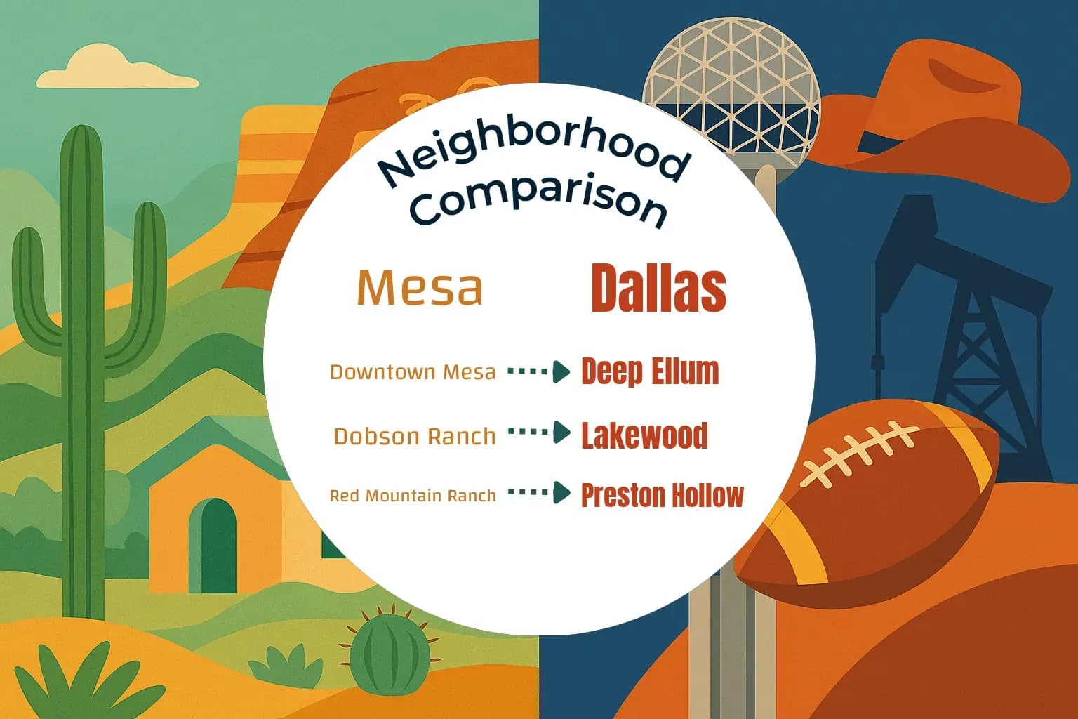Mesa vs Dallas Neighborhood Comparison