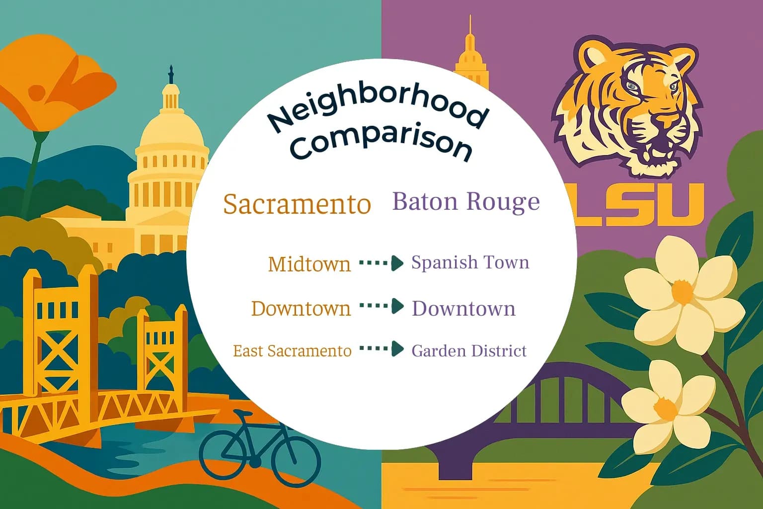 Sacramento vs Baton Rouge Neighborhood Comparison