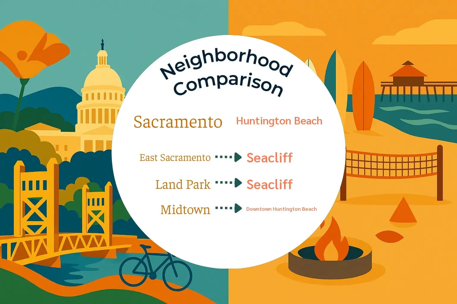 Sacramento vs Huntington Beach Neighborhood Comparison