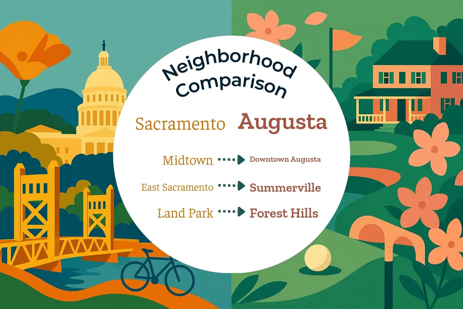 Sacramento vs Augusta Neighborhood Comparison