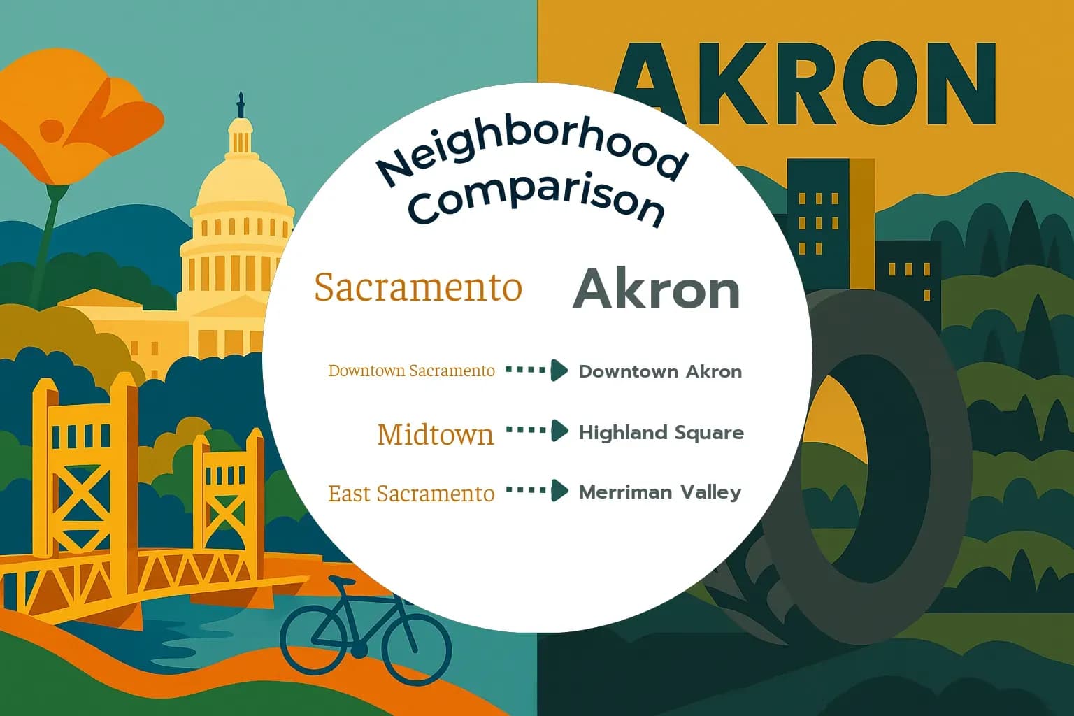 Sacramento vs Akron Neighborhood Comparison