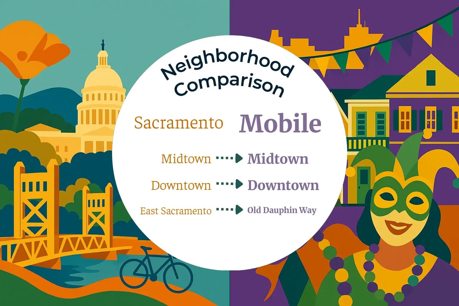 Sacramento vs Mobile Neighborhood Comparison
