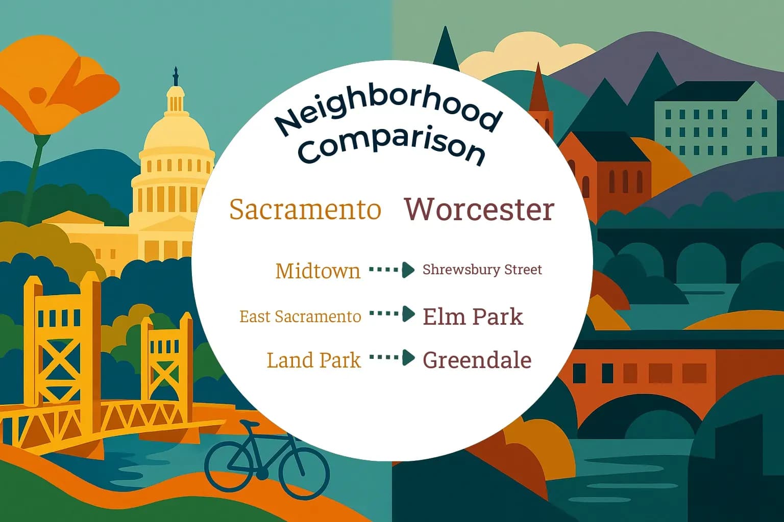 Sacramento vs Worcester Neighborhood Comparison