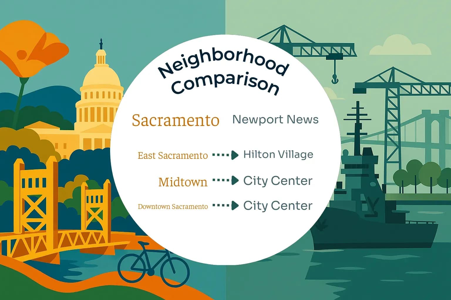 Sacramento vs Newport News Neighborhood Comparison
