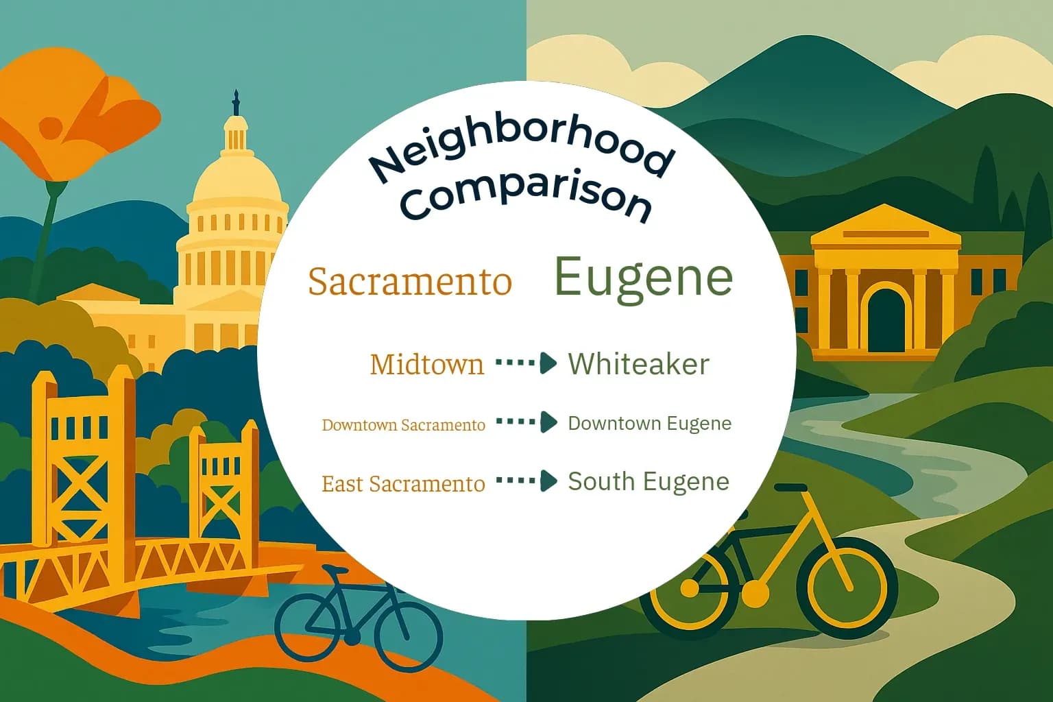 Sacramento vs Eugene Neighborhood Comparison