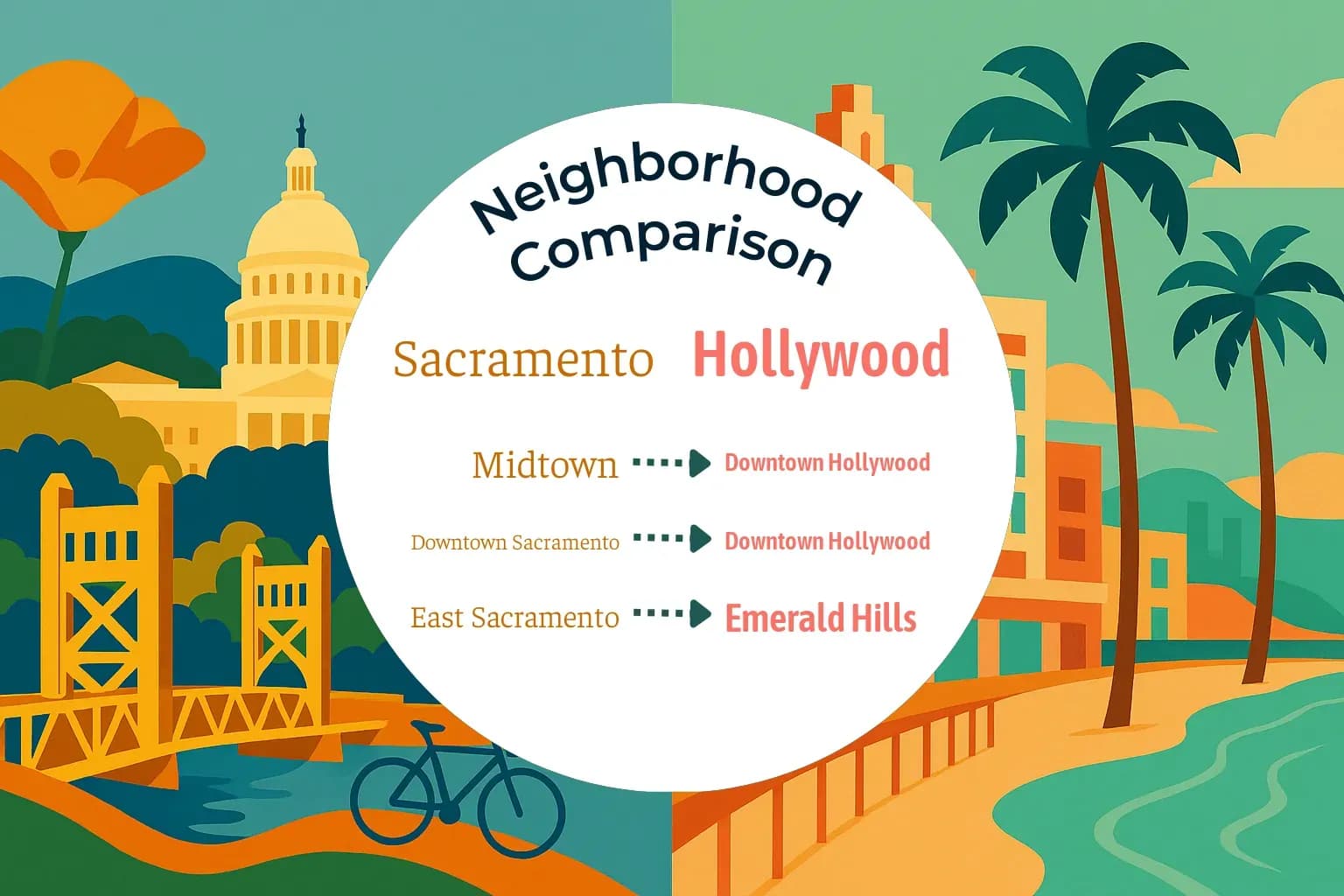 Sacramento vs Hollywood Neighborhood Comparison
