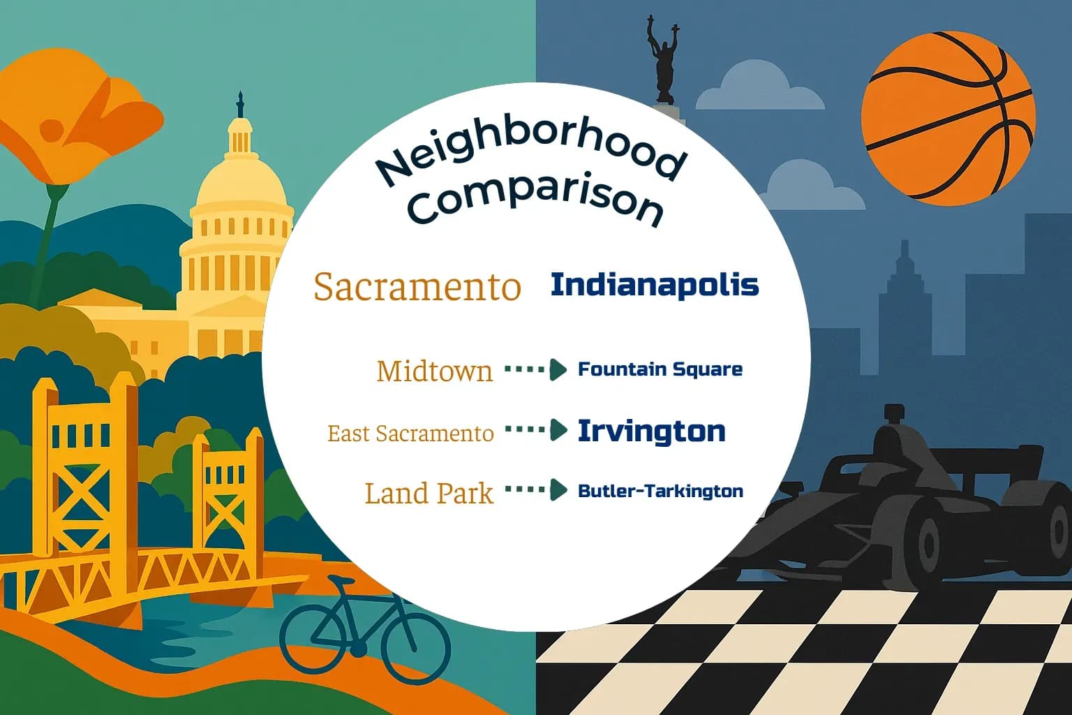 Sacramento vs Indianapolis Neighborhood Comparison