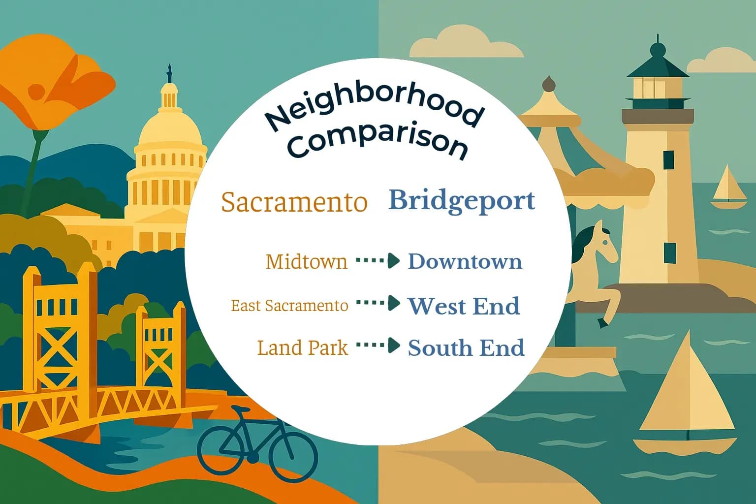 Sacramento vs Bridgeport Neighborhood Comparison