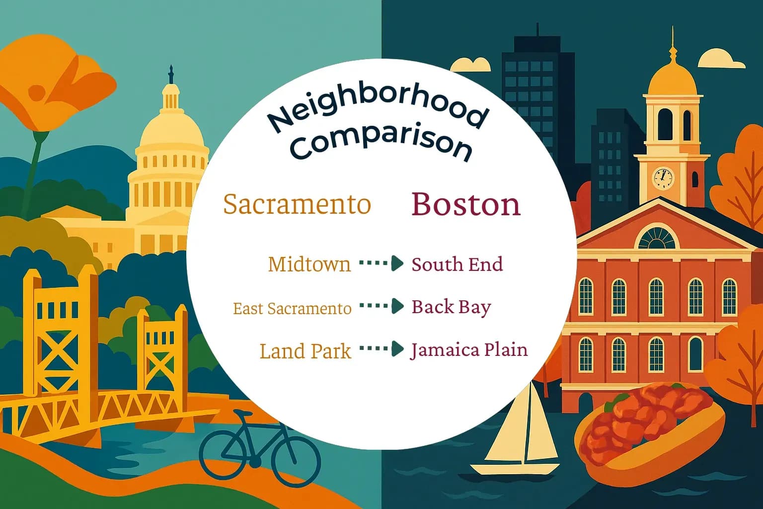 Sacramento vs Boston Neighborhood Comparison