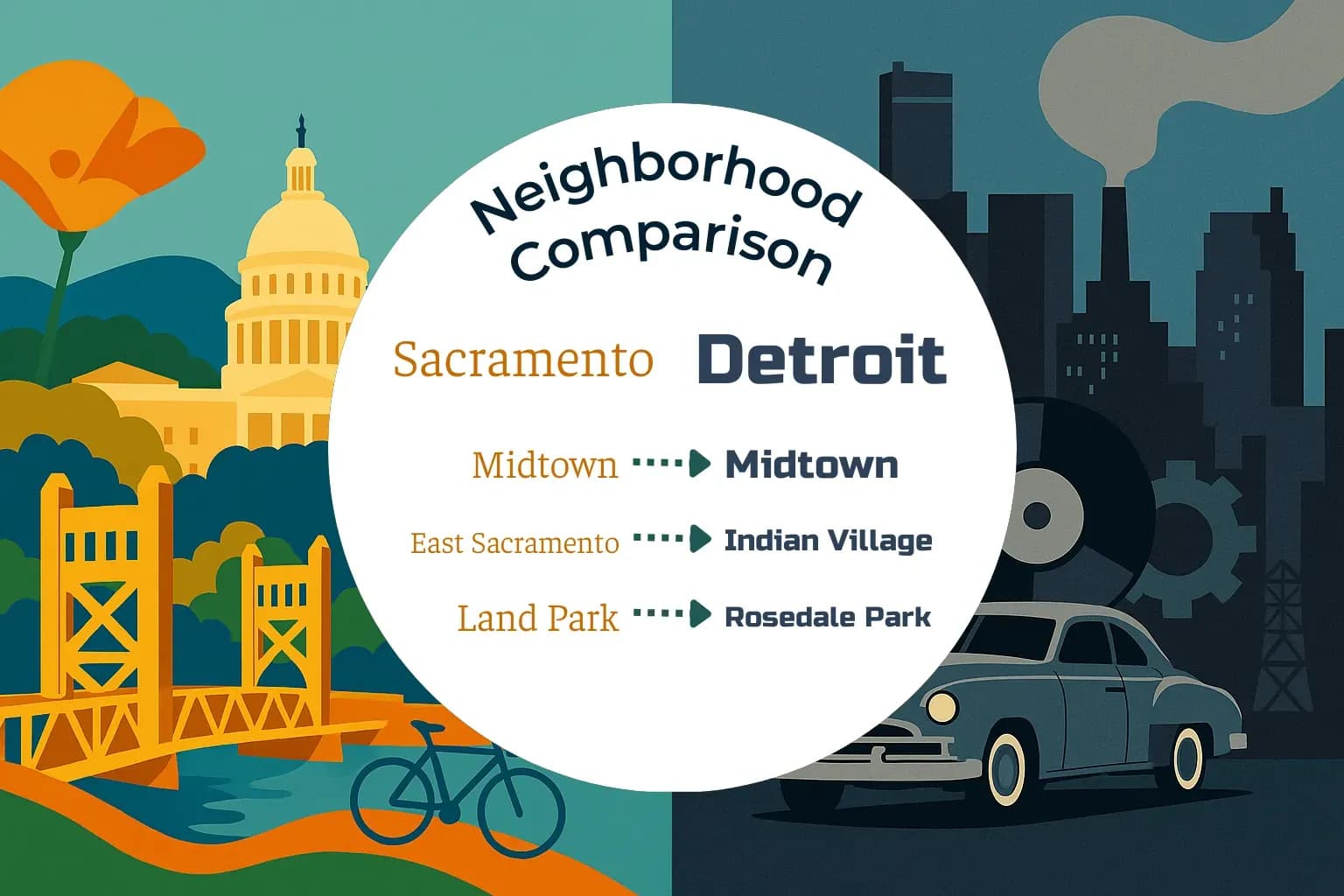Sacramento vs Detroit Neighborhood Comparison