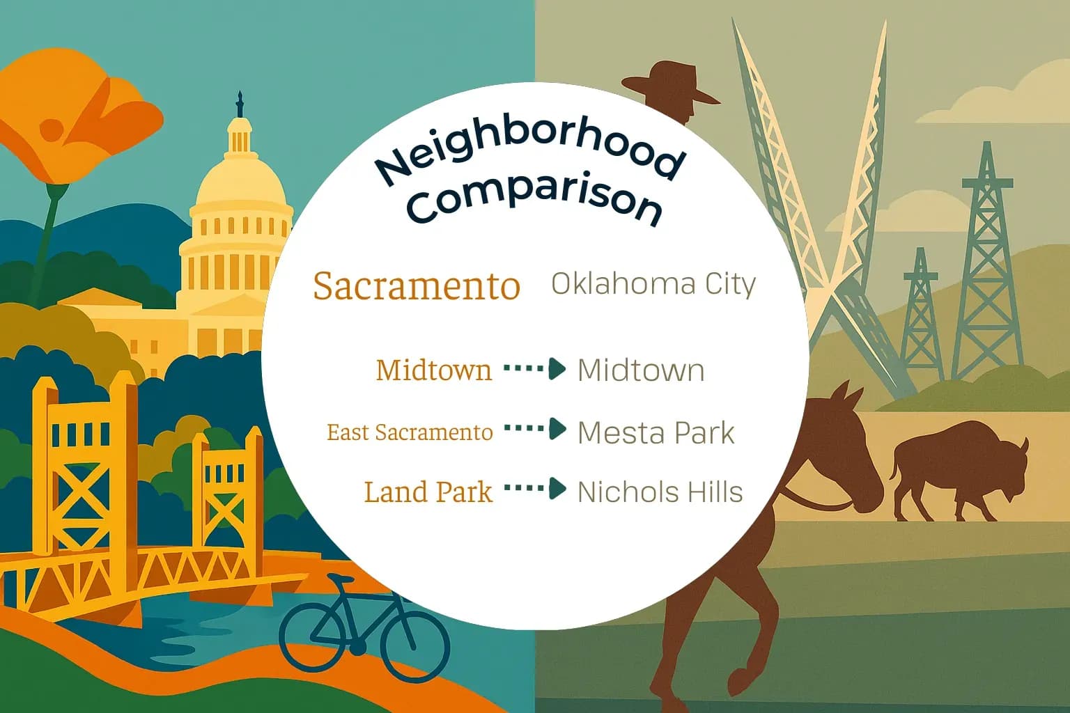 Sacramento vs Oklahoma City Neighborhood Comparison