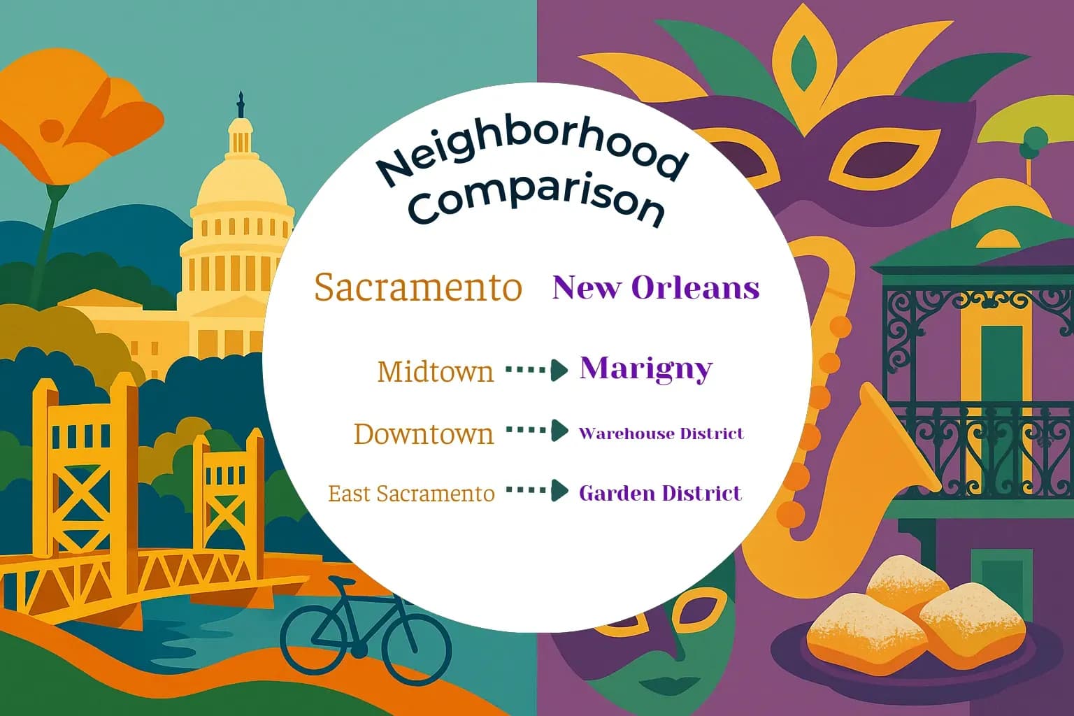Sacramento vs New Orleans Neighborhood Comparison