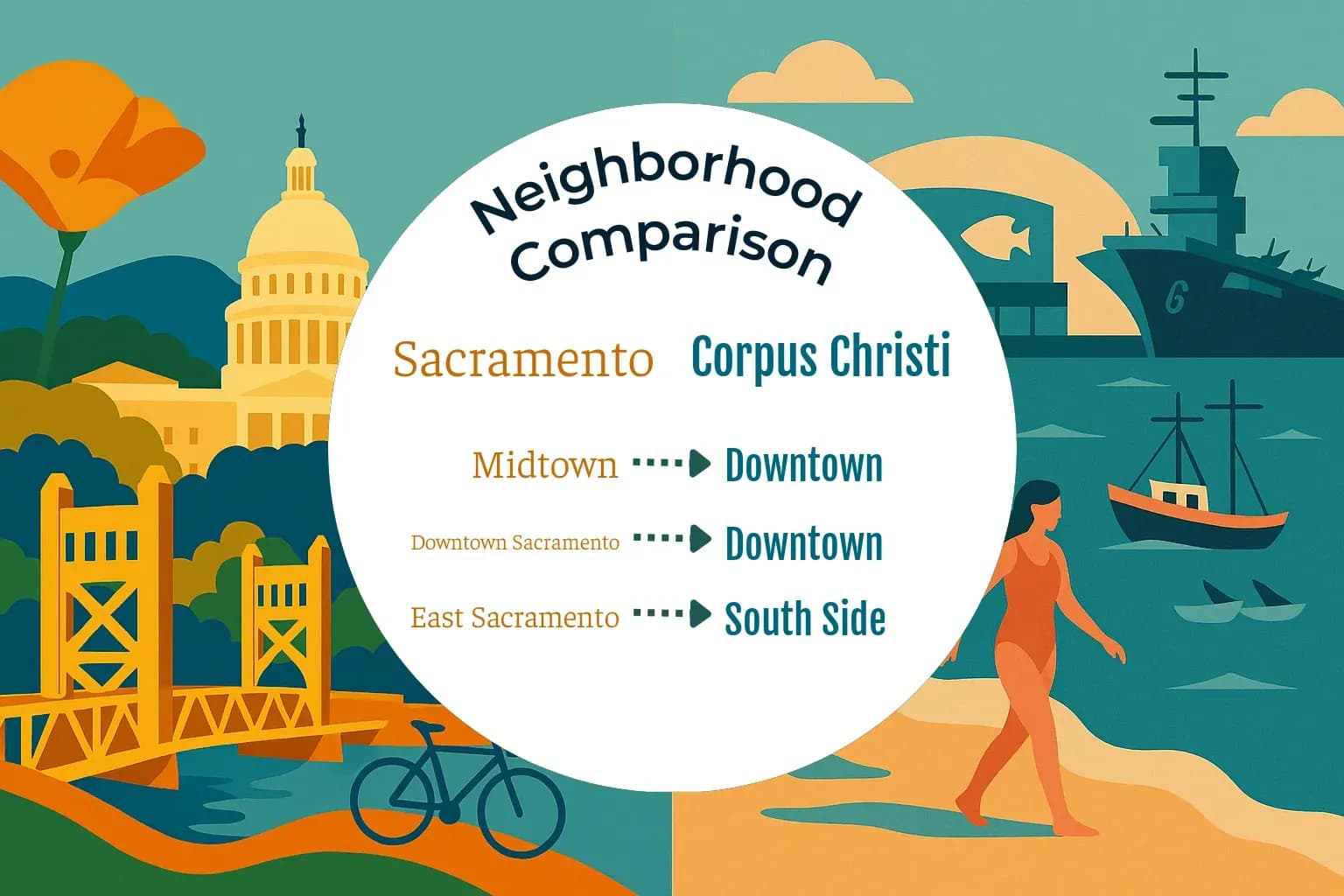 Sacramento vs Corpus Christi Neighborhood Comparison