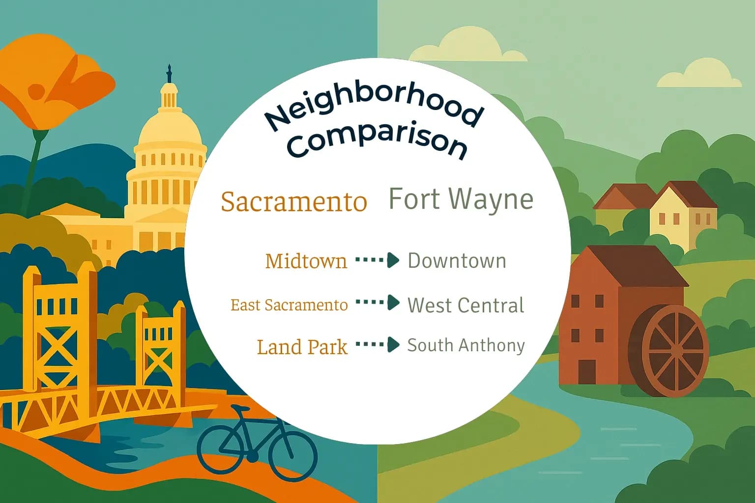 Sacramento vs Fort Wayne Neighborhood Comparison