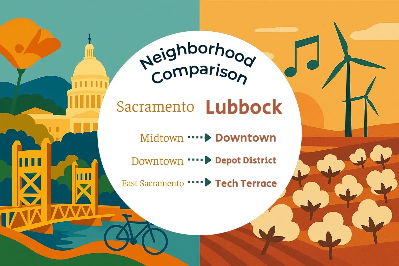 Sacramento vs Lubbock Neighborhood Comparison