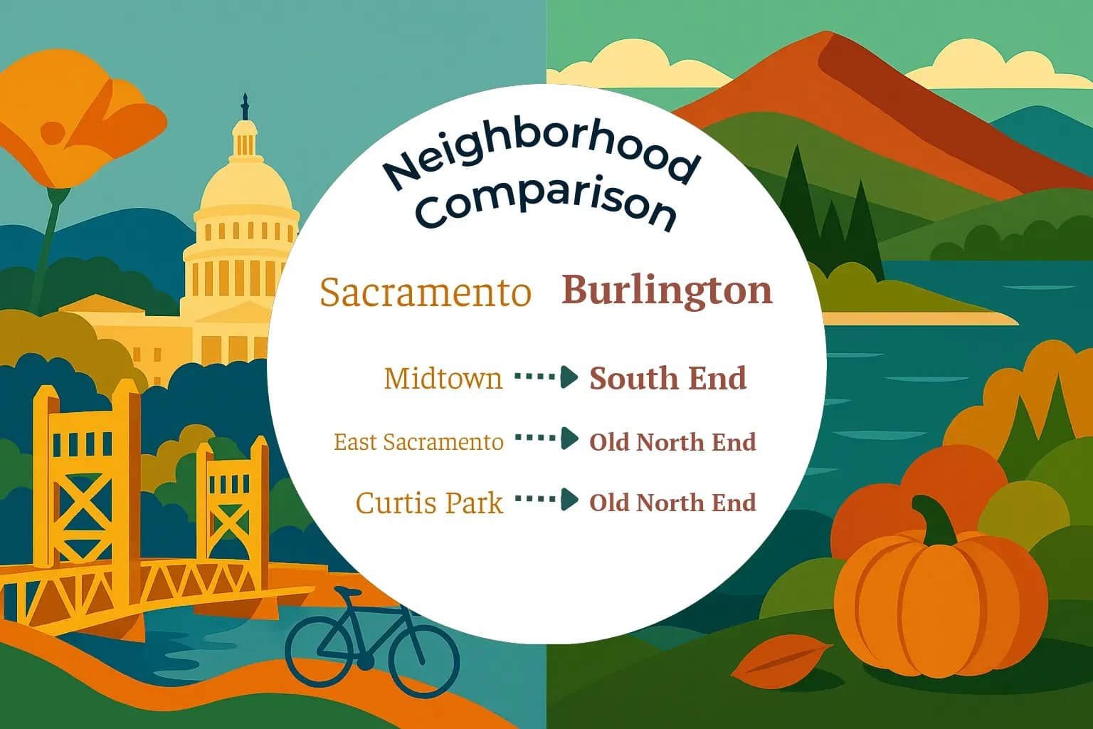 Sacramento vs Burlington Neighborhood Comparison