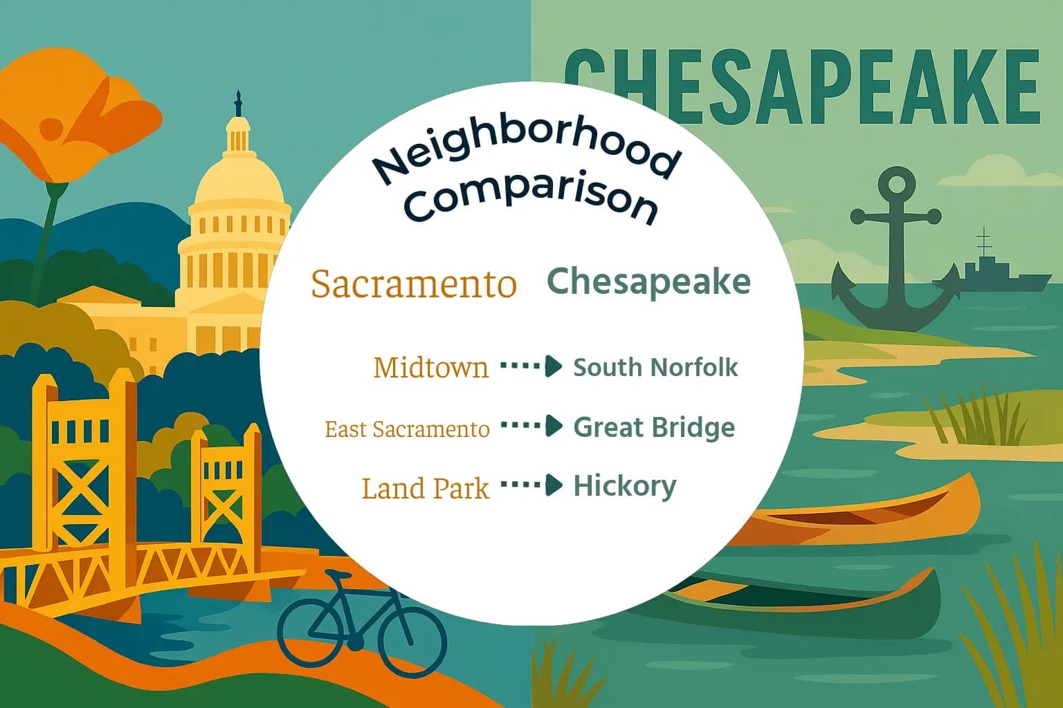 Sacramento vs Chesapeake Neighborhood Comparison