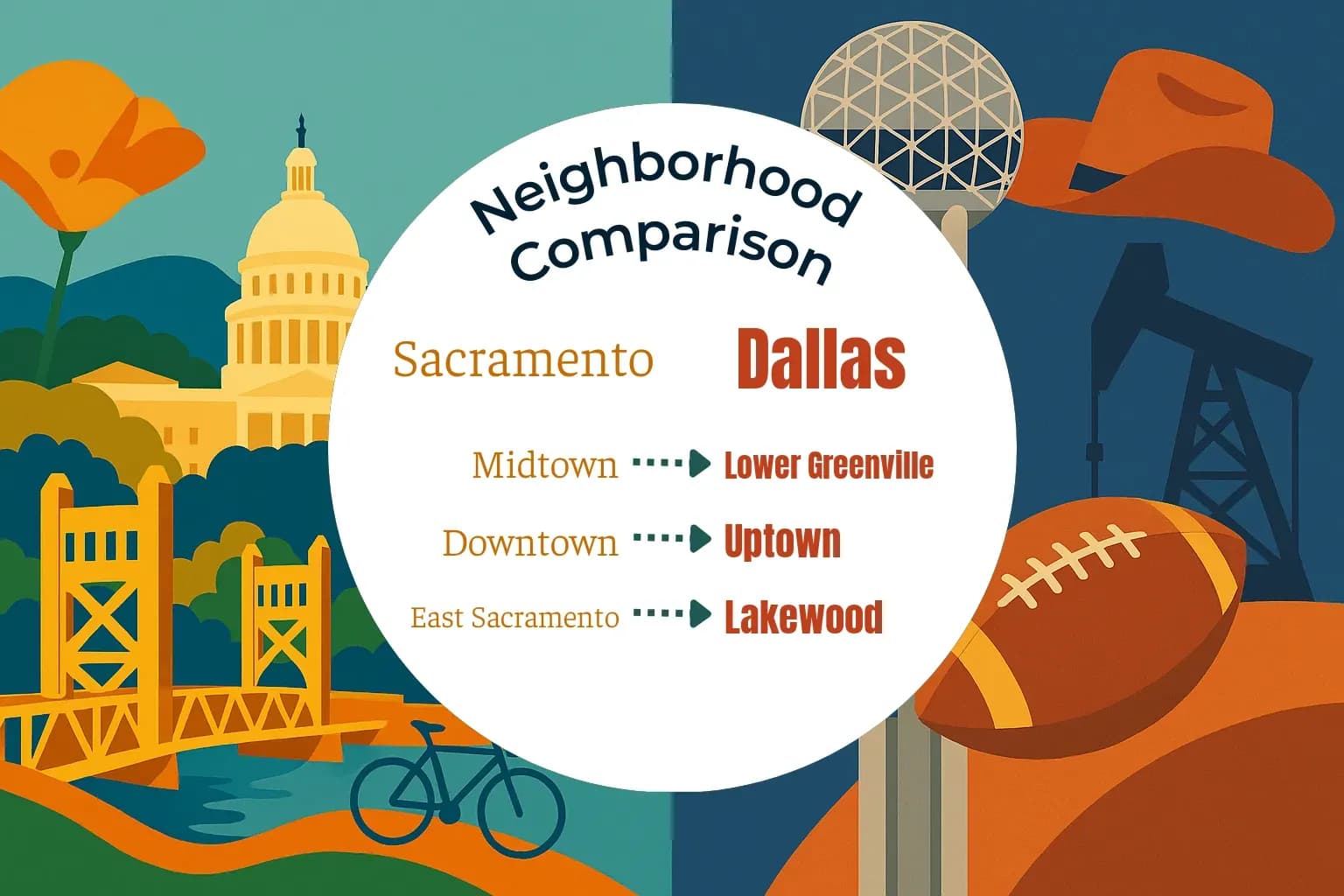Sacramento vs Dallas Neighborhood Comparison