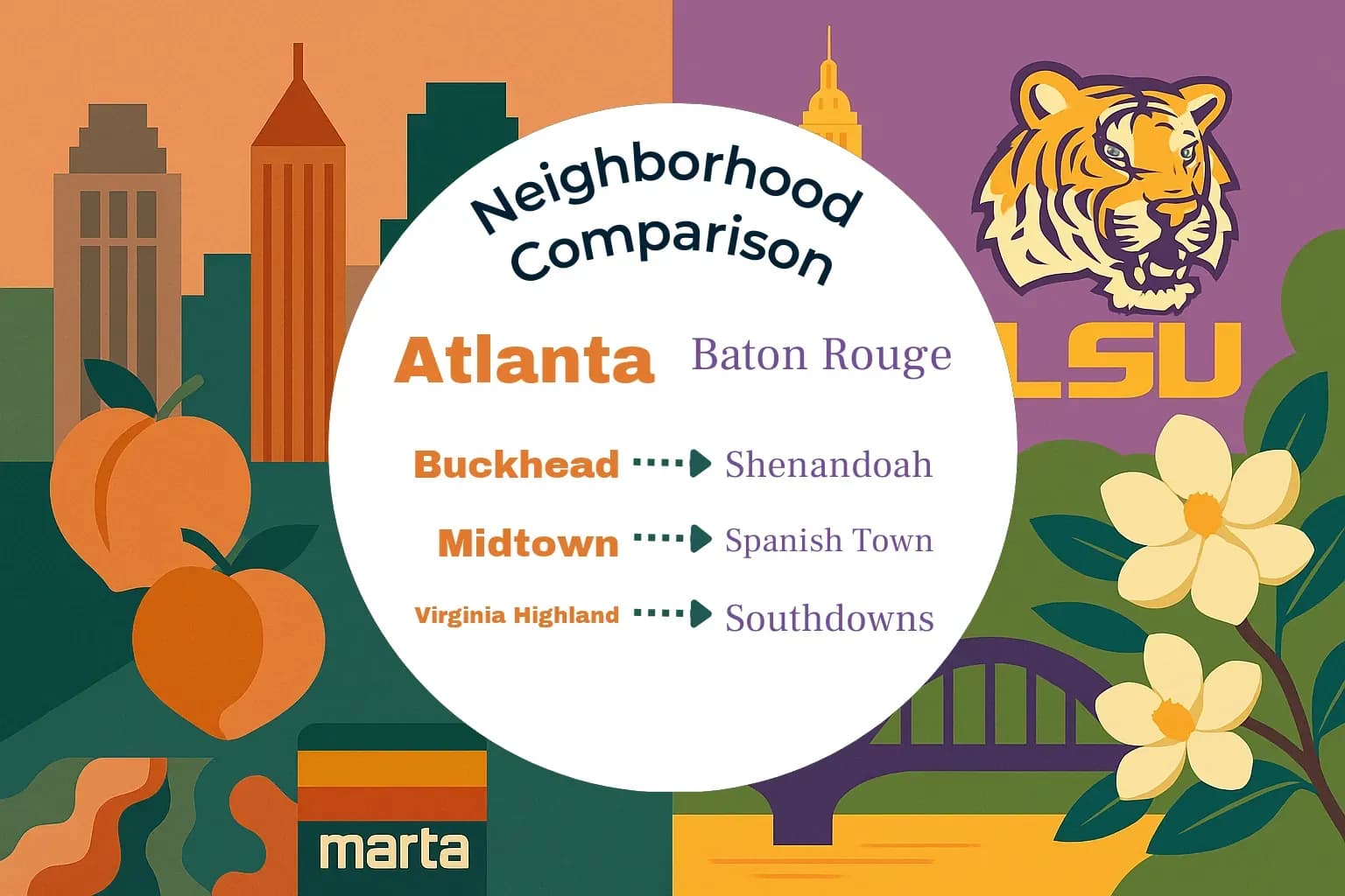 Atlanta vs Baton Rouge Neighborhood Comparison