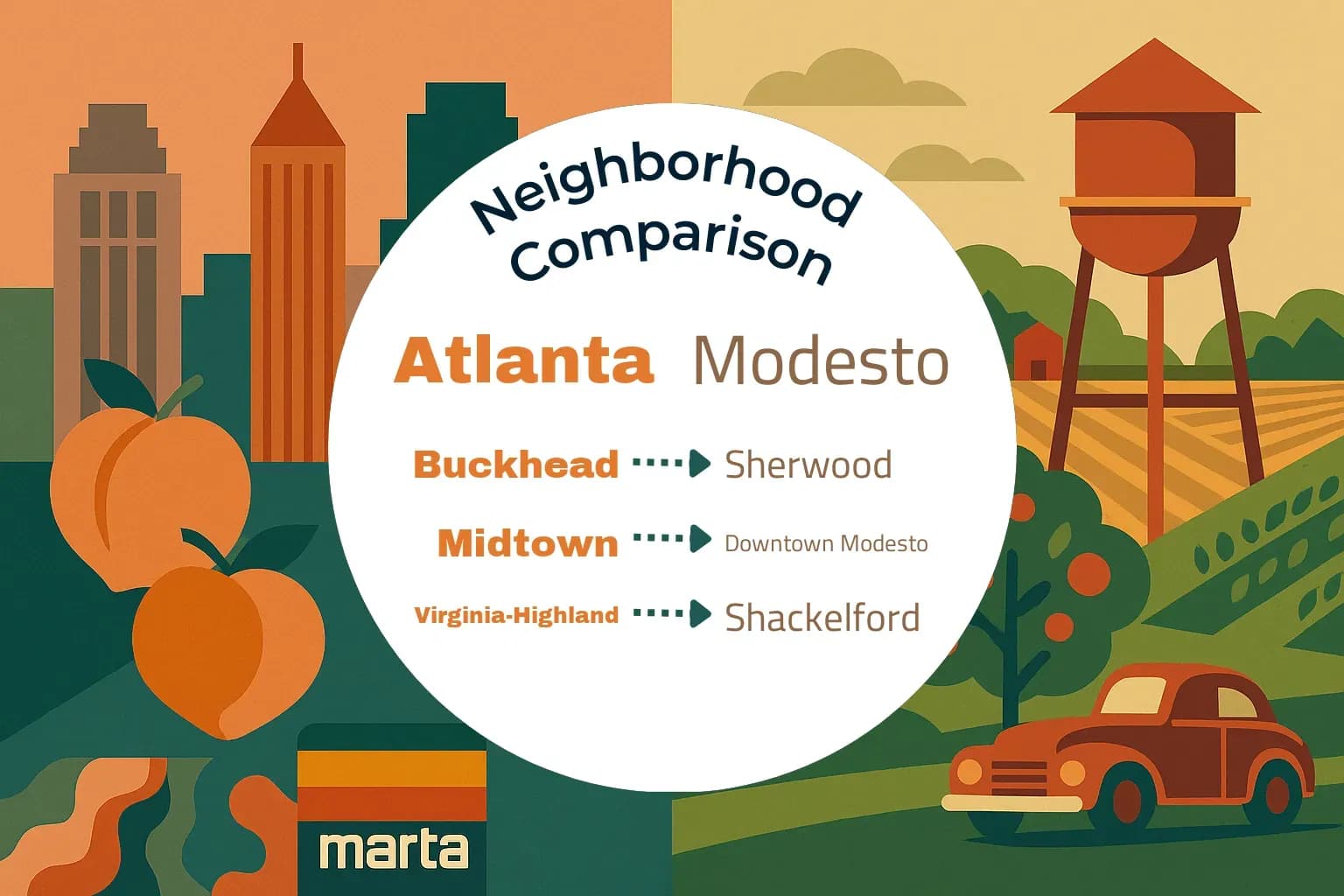 Atlanta vs Modesto Neighborhood Comparison