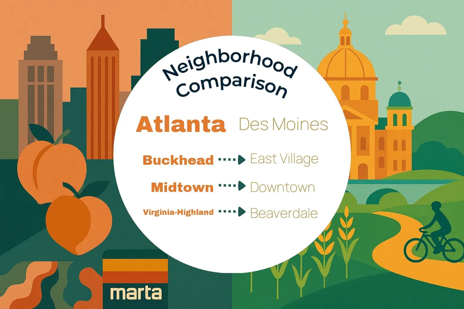 Atlanta vs Des Moines Neighborhood Comparison