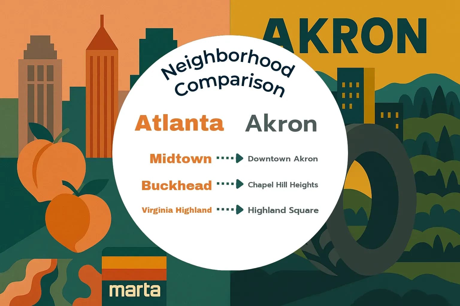 Atlanta vs Akron Neighborhood Comparison