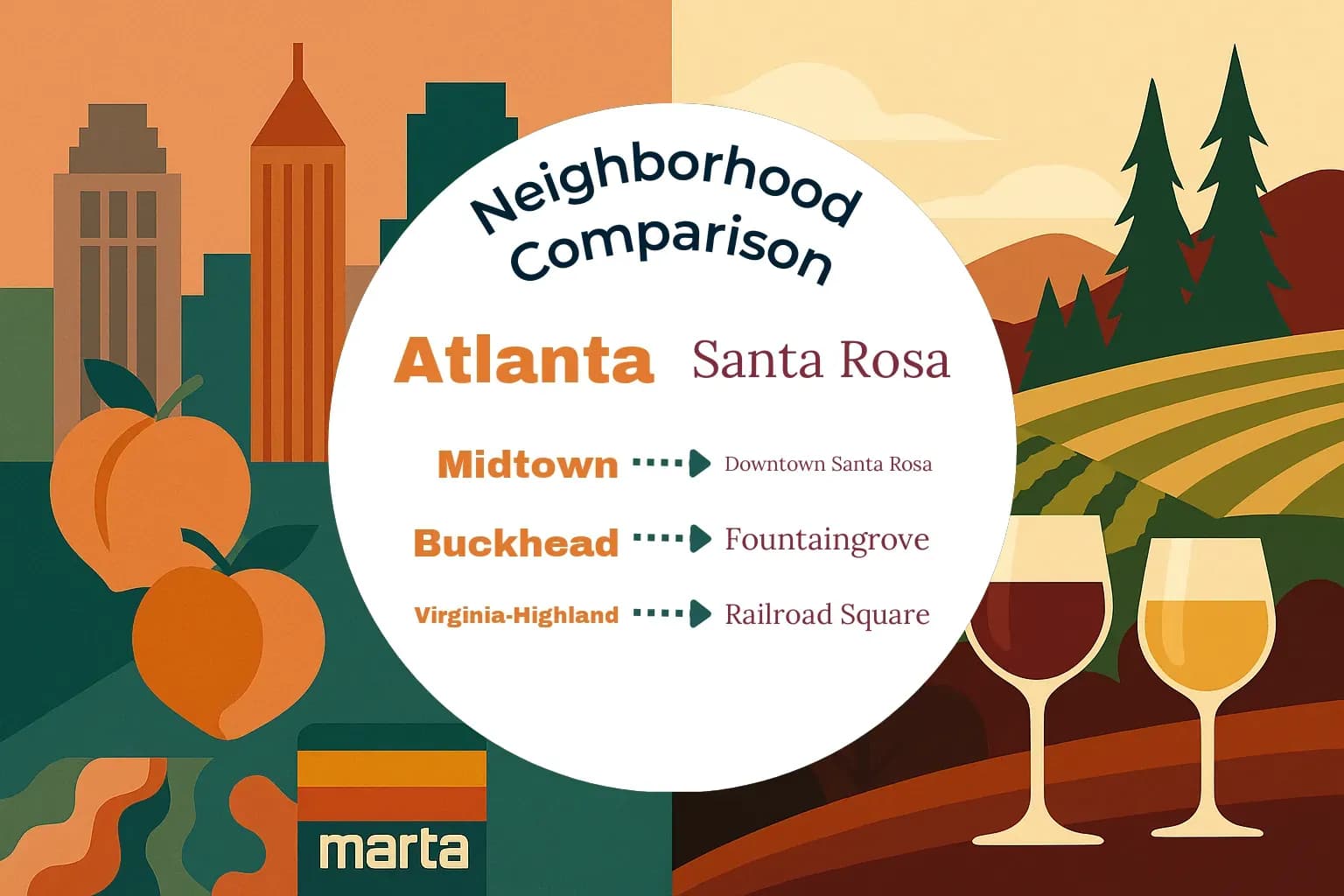 Atlanta vs Santa Rosa Neighborhood Comparison