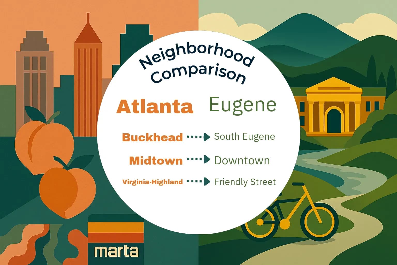 Atlanta vs Eugene Neighborhood Comparison