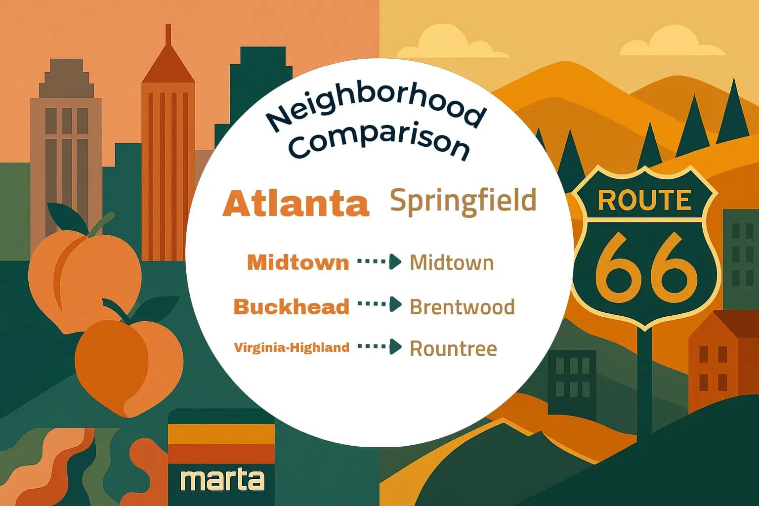 Atlanta vs Springfield Neighborhood Comparison