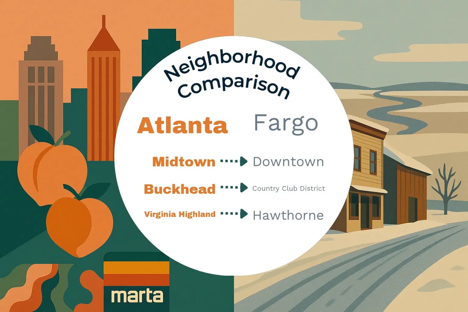 Atlanta vs Fargo Neighborhood Comparison