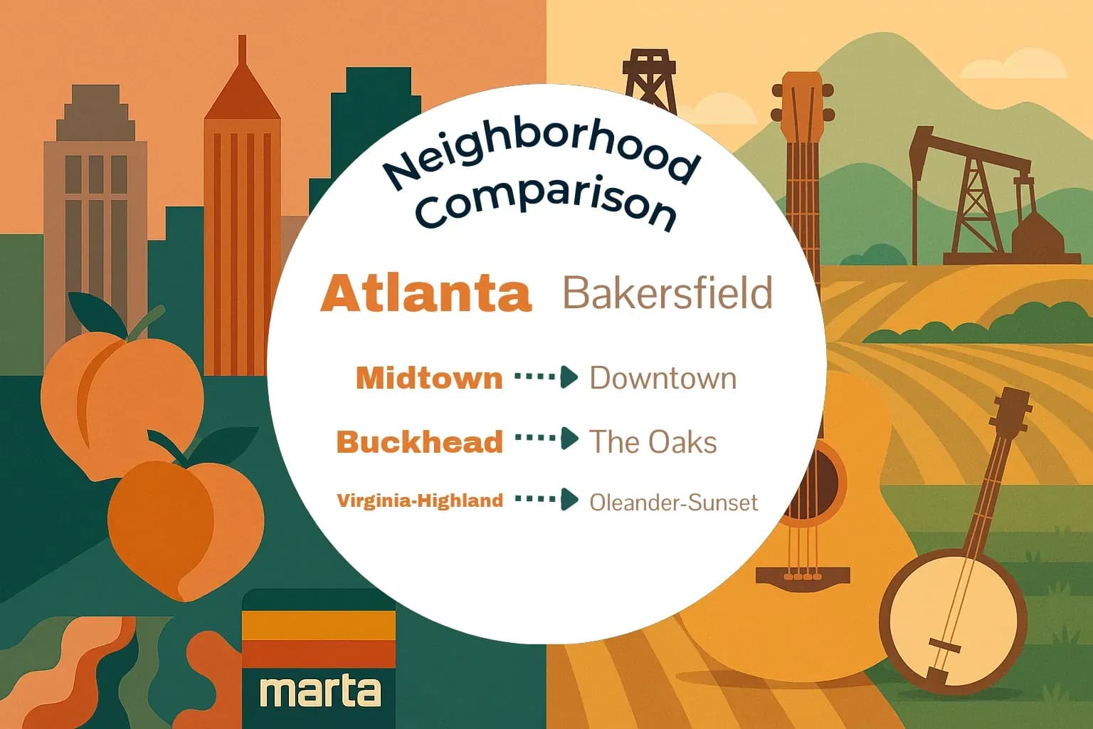 Atlanta vs Bakersfield Neighborhood Comparison