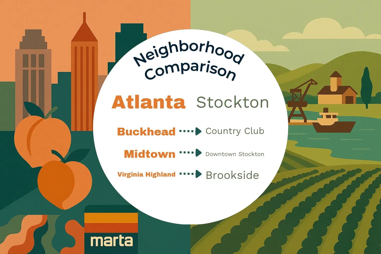 Atlanta vs Stockton Neighborhood Comparison