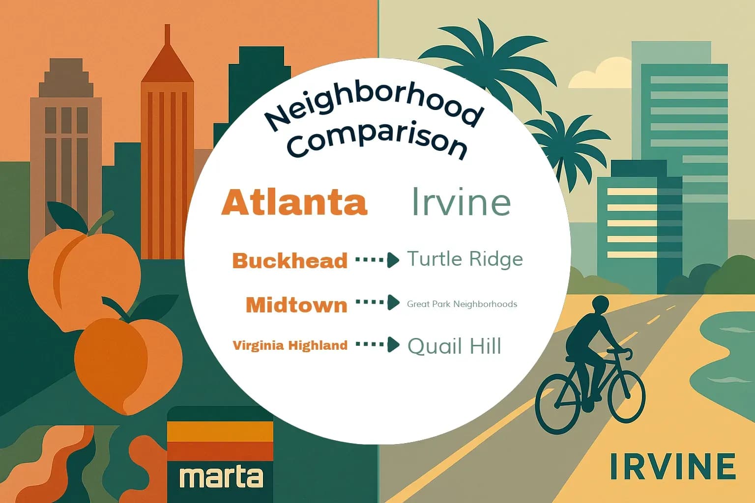 Atlanta vs Irvine Neighborhood Comparison