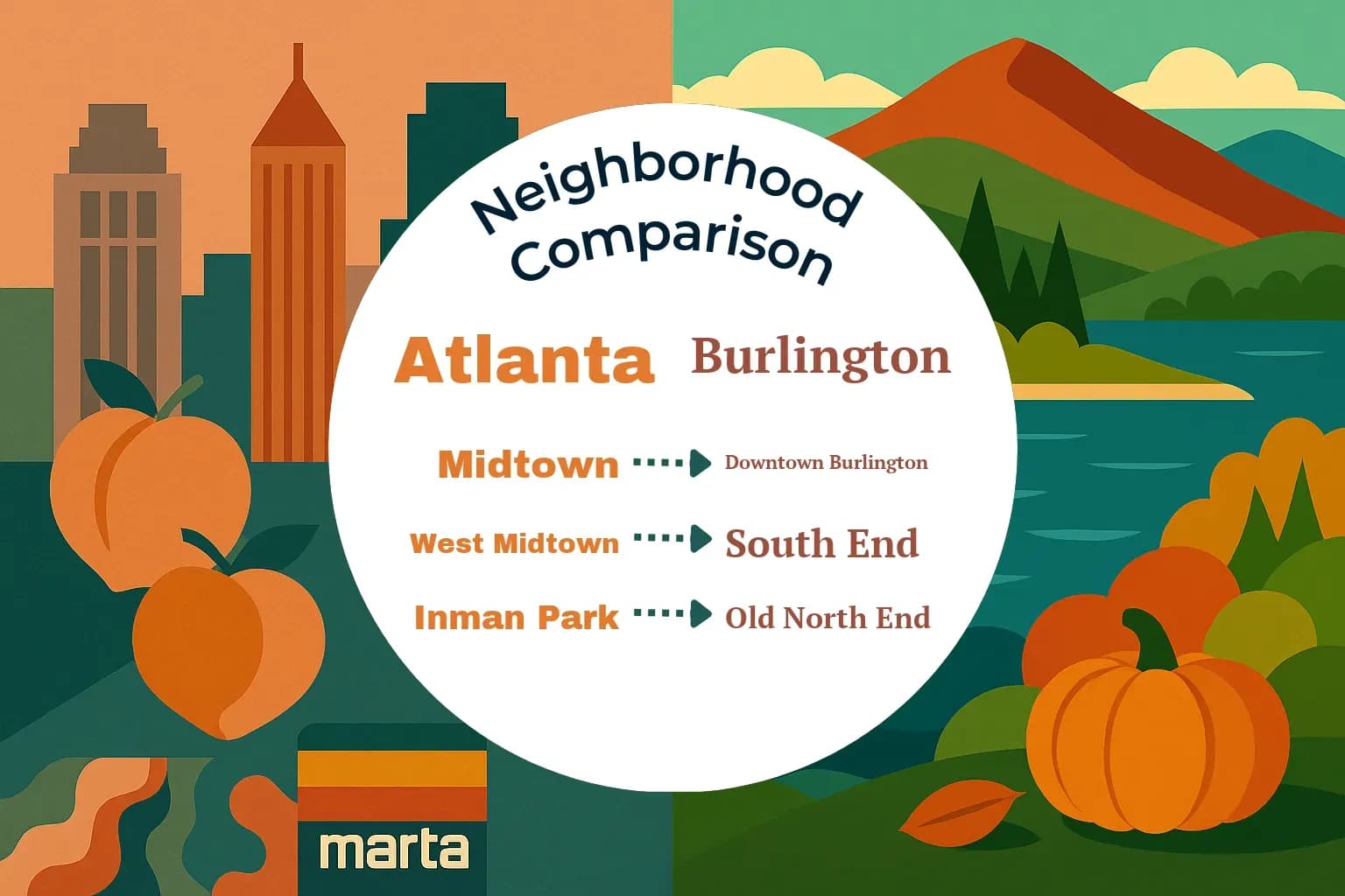 Atlanta vs Burlington Neighborhood Comparison