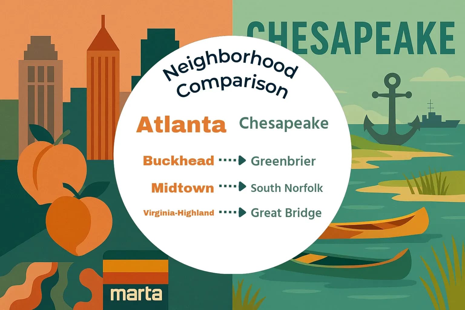 Atlanta vs Chesapeake Neighborhood Comparison