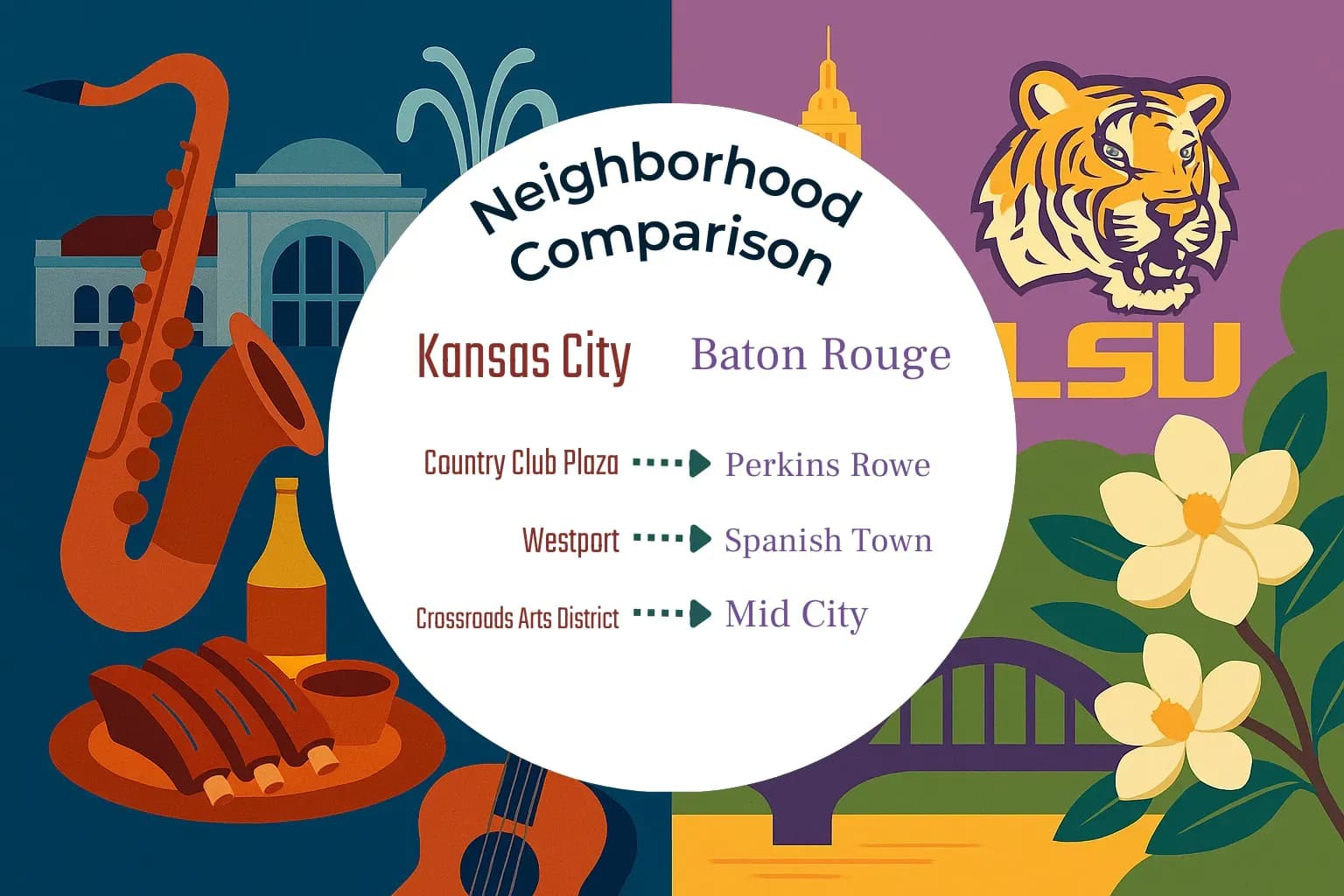Kansas City vs Baton Rouge Neighborhood Comparison