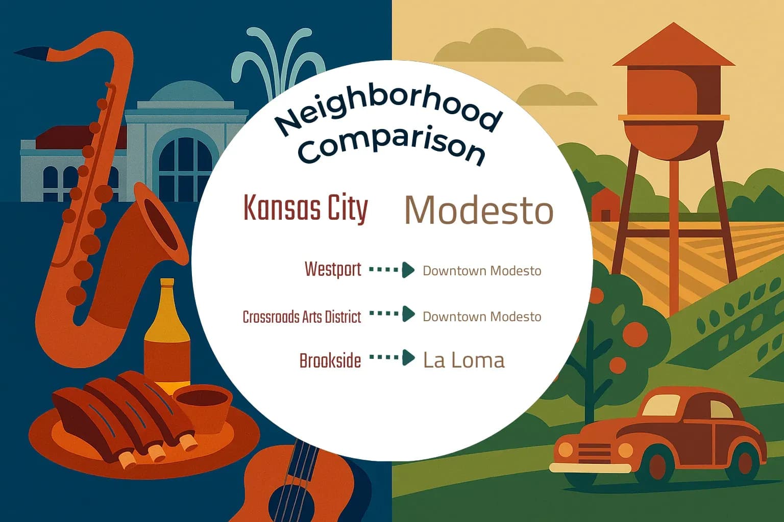 Kansas City vs Modesto Neighborhood Comparison