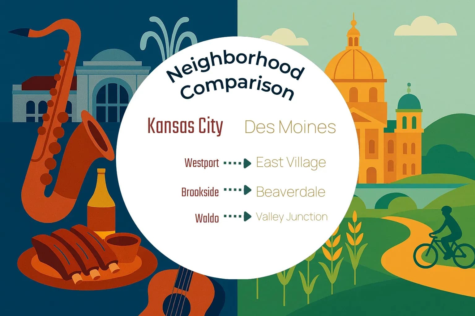 Kansas City vs Des Moines Neighborhood Comparison