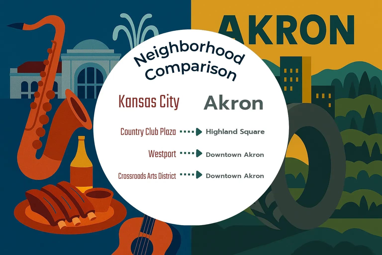 Kansas City vs Akron Neighborhood Comparison