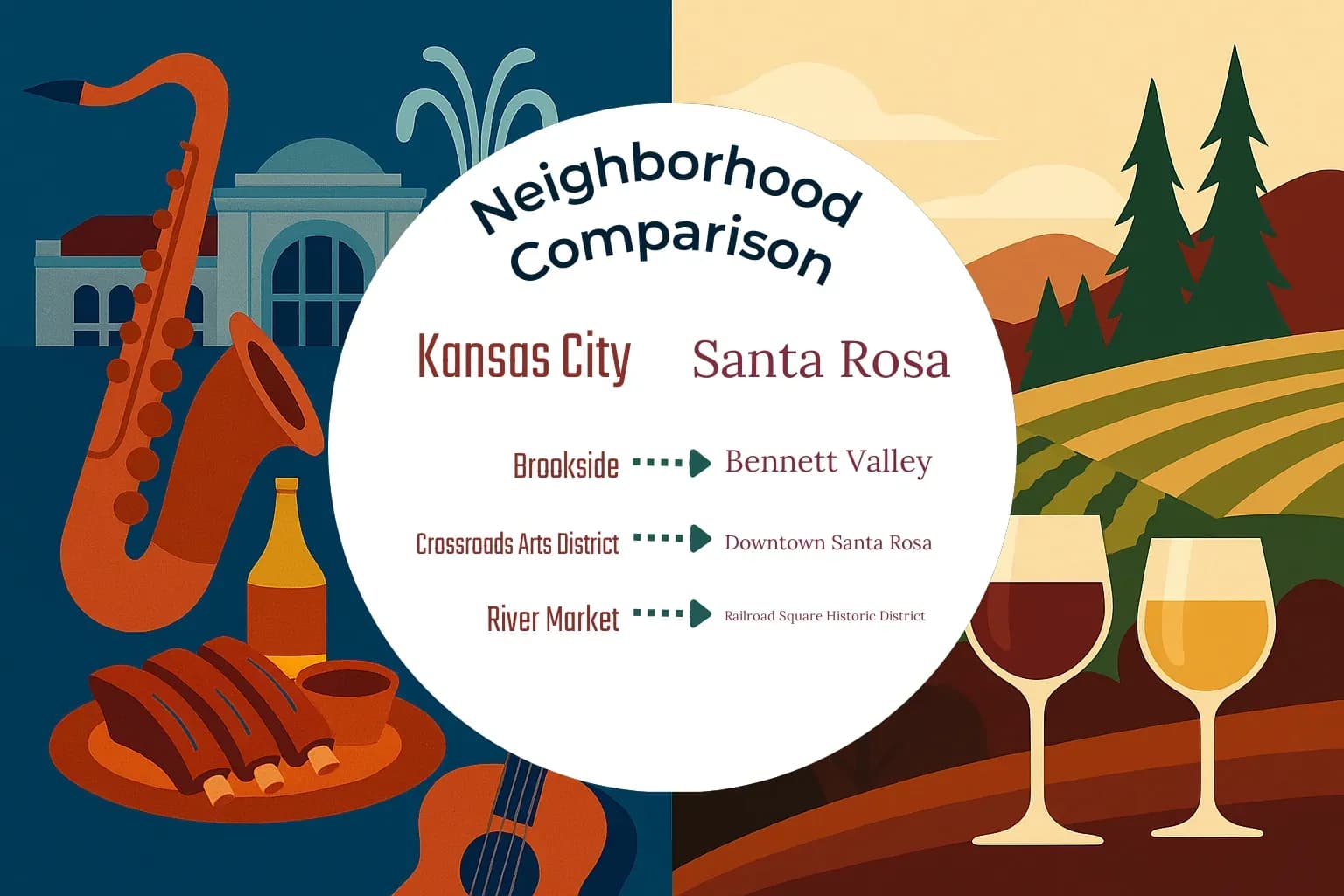Kansas City vs Santa Rosa Neighborhood Comparison