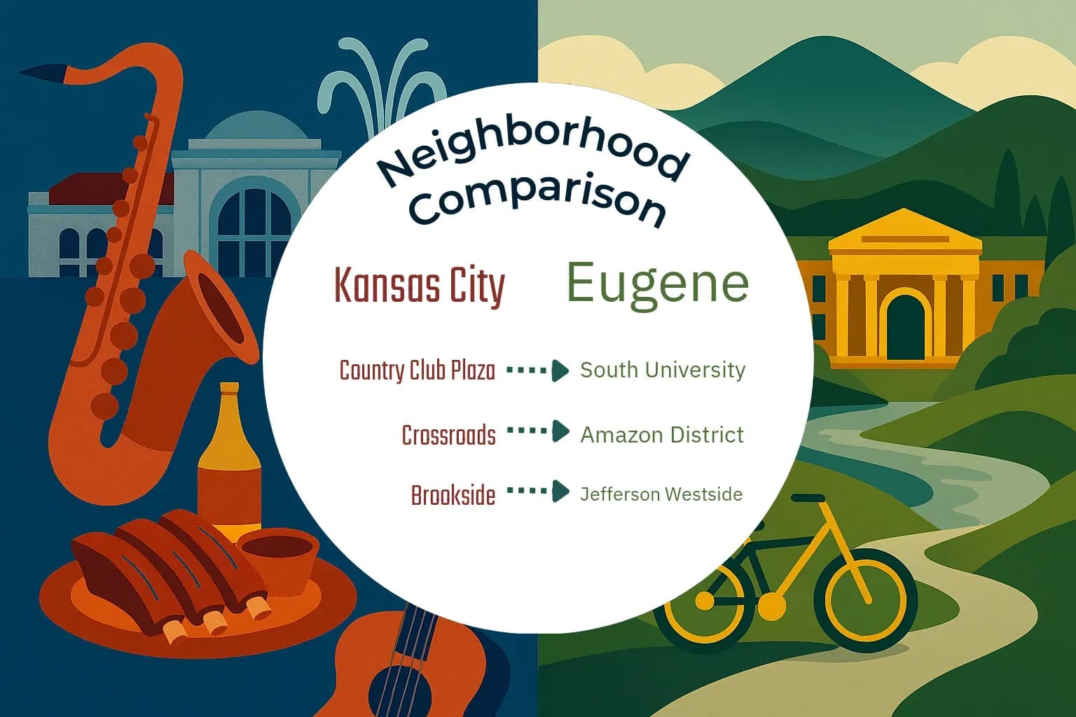 Kansas City vs Eugene Neighborhood Comparison