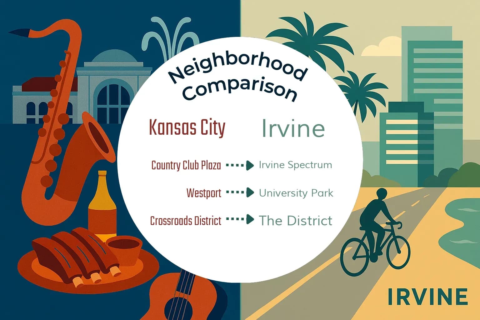 Kansas City vs Irvine Neighborhood Comparison
