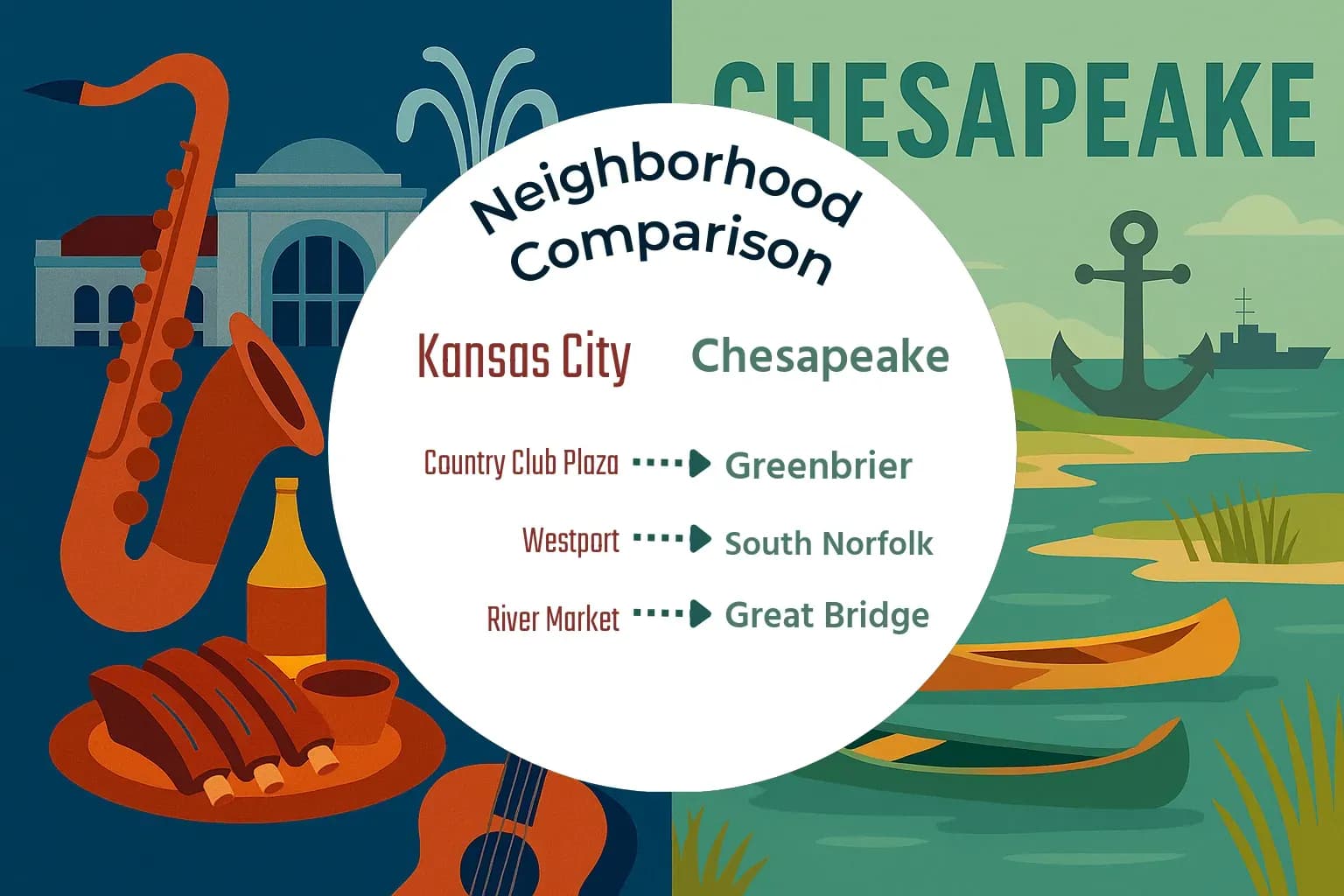 Kansas City vs Chesapeake Neighborhood Comparison