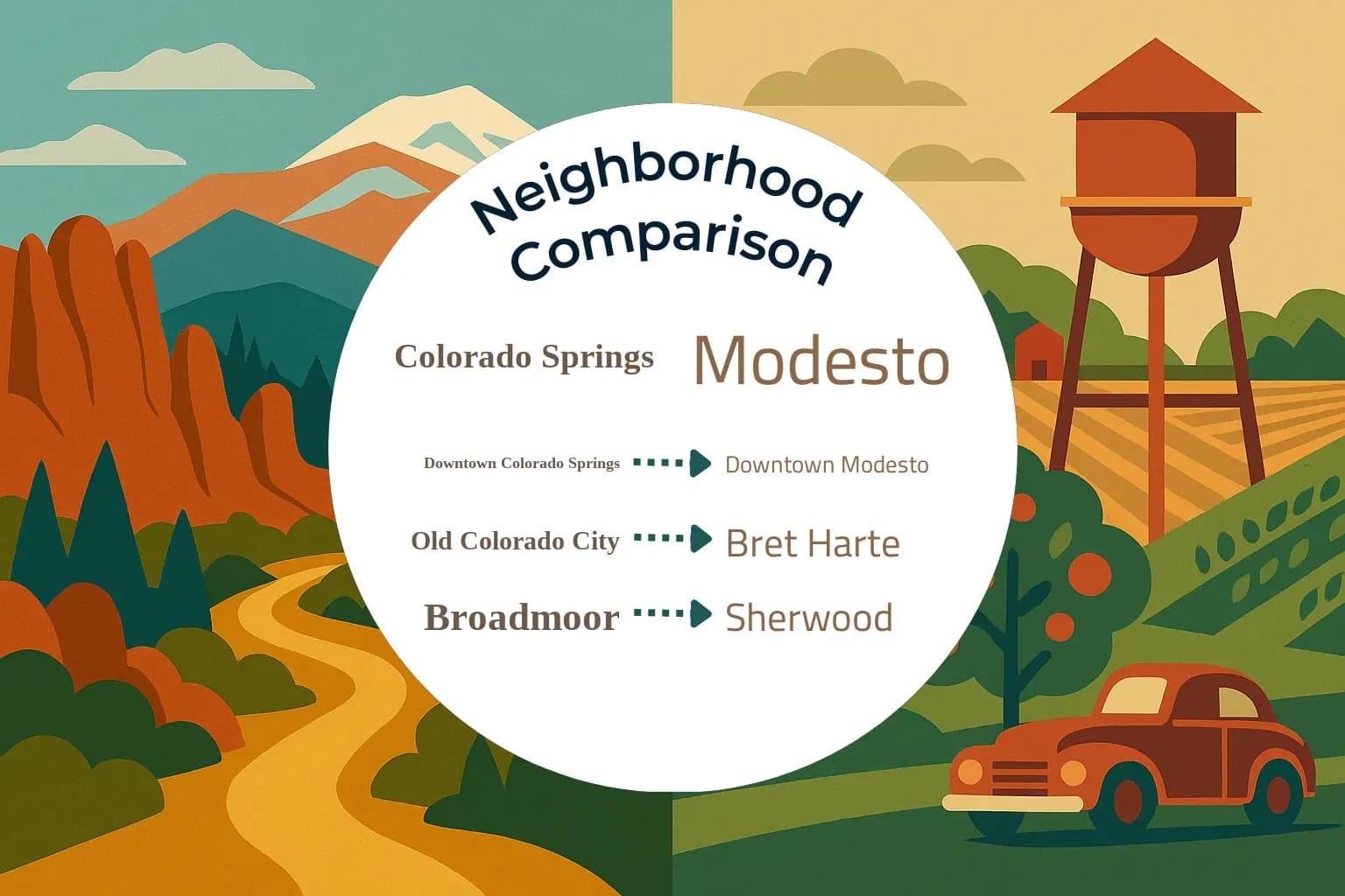 Colorado Springs vs Modesto Neighborhood Comparison