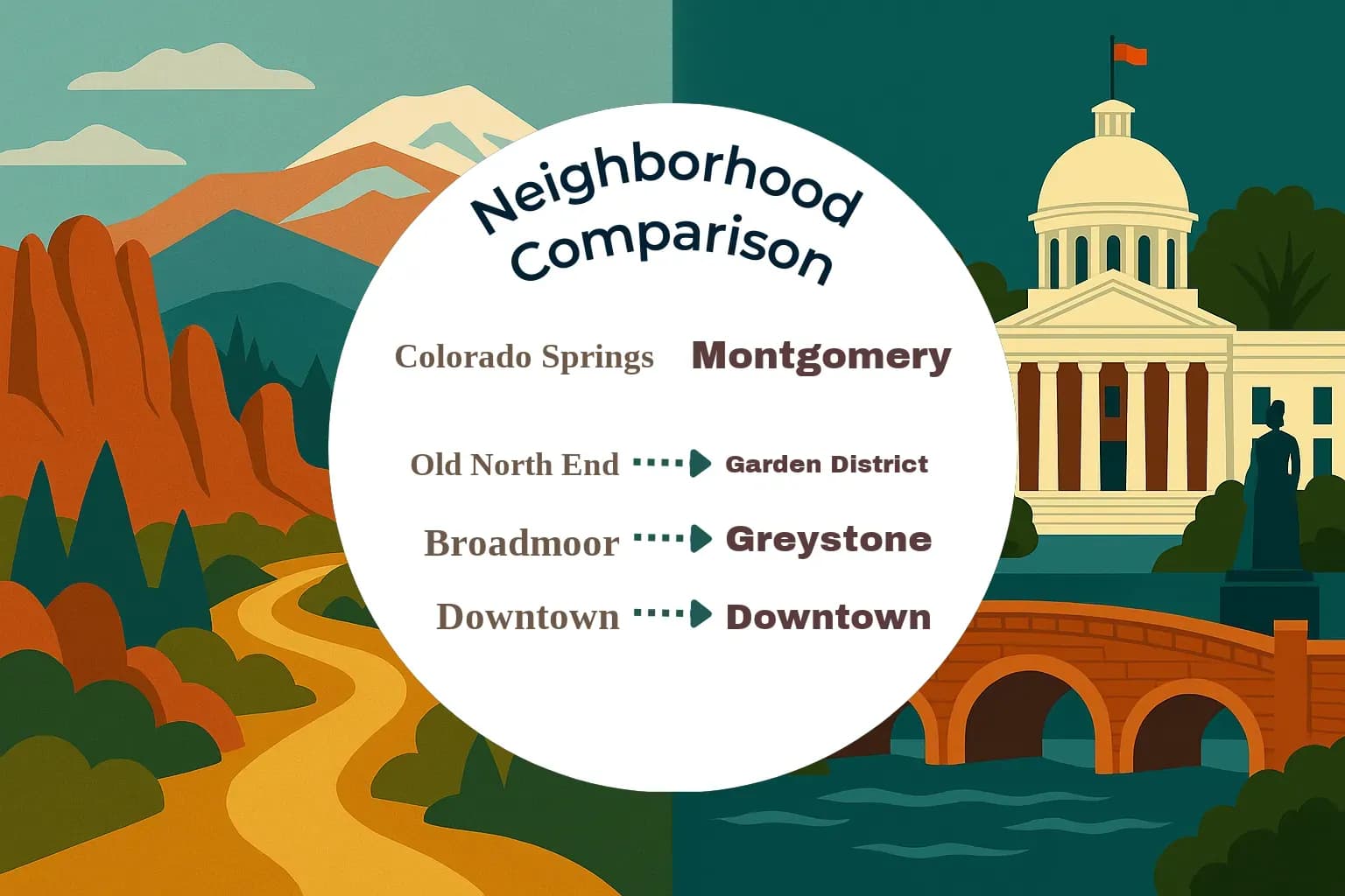 Colorado Springs vs Montgomery Neighborhood Comparison