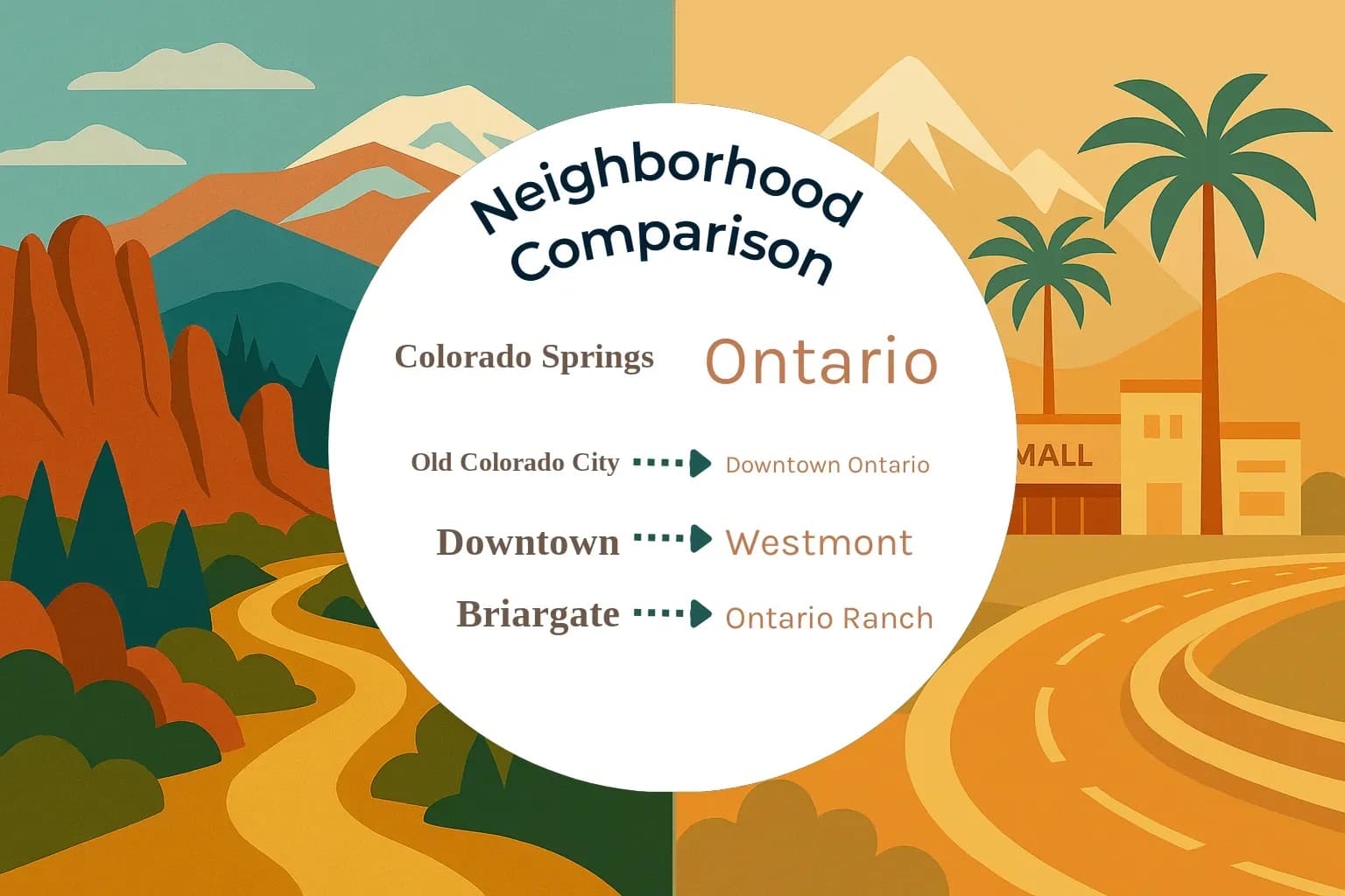 Colorado Springs vs Ontario Neighborhood Comparison