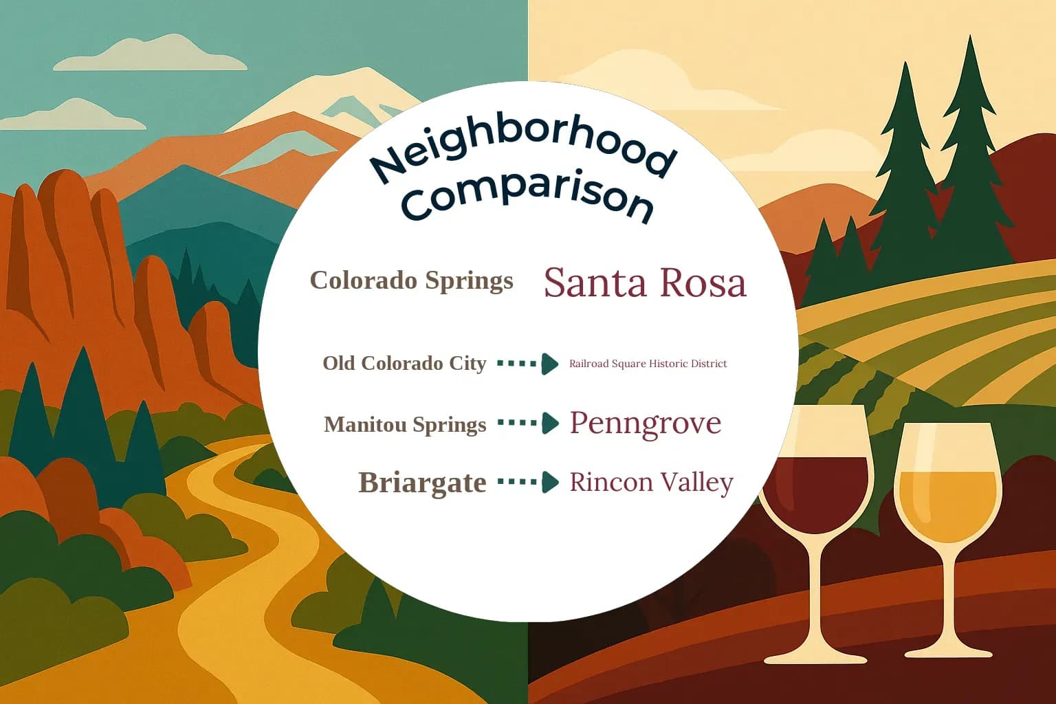 Colorado Springs vs Santa Rosa Neighborhood Comparison