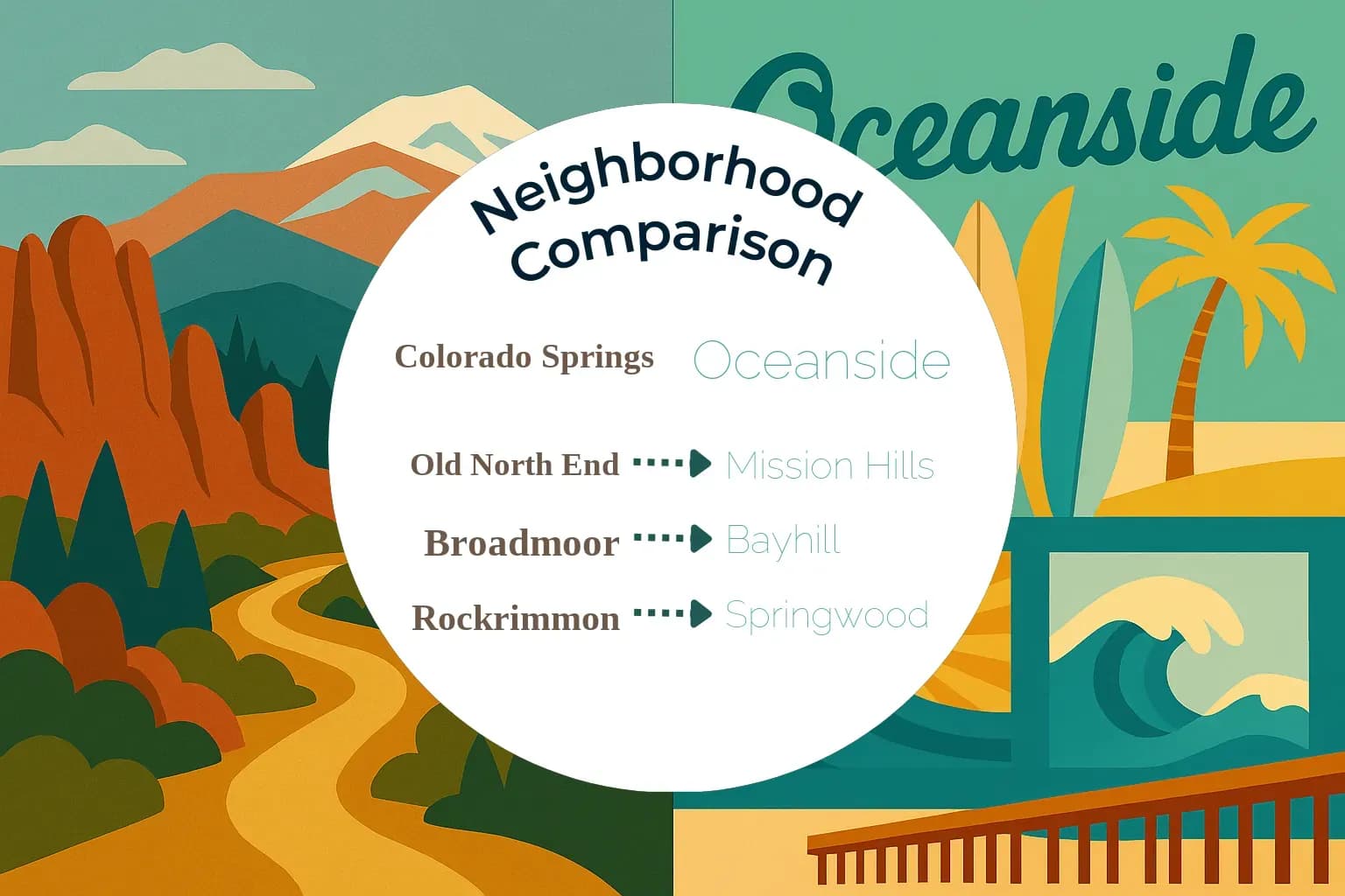 Colorado Springs vs Oceanside Neighborhood Comparison
