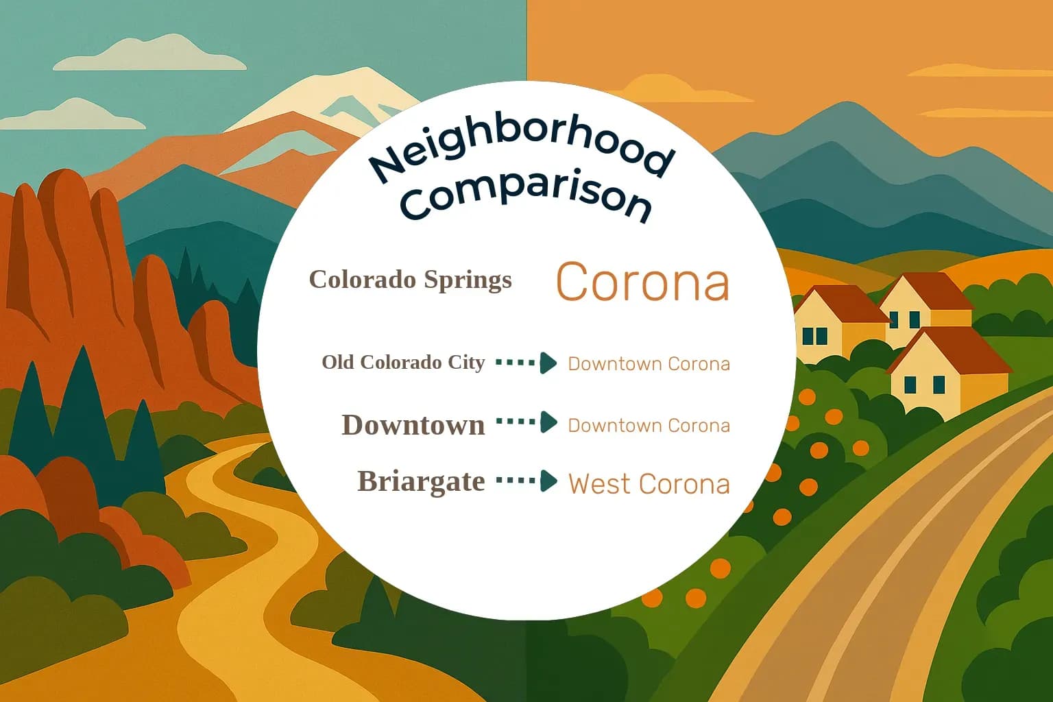 Colorado Springs vs Corona Neighborhood Comparison